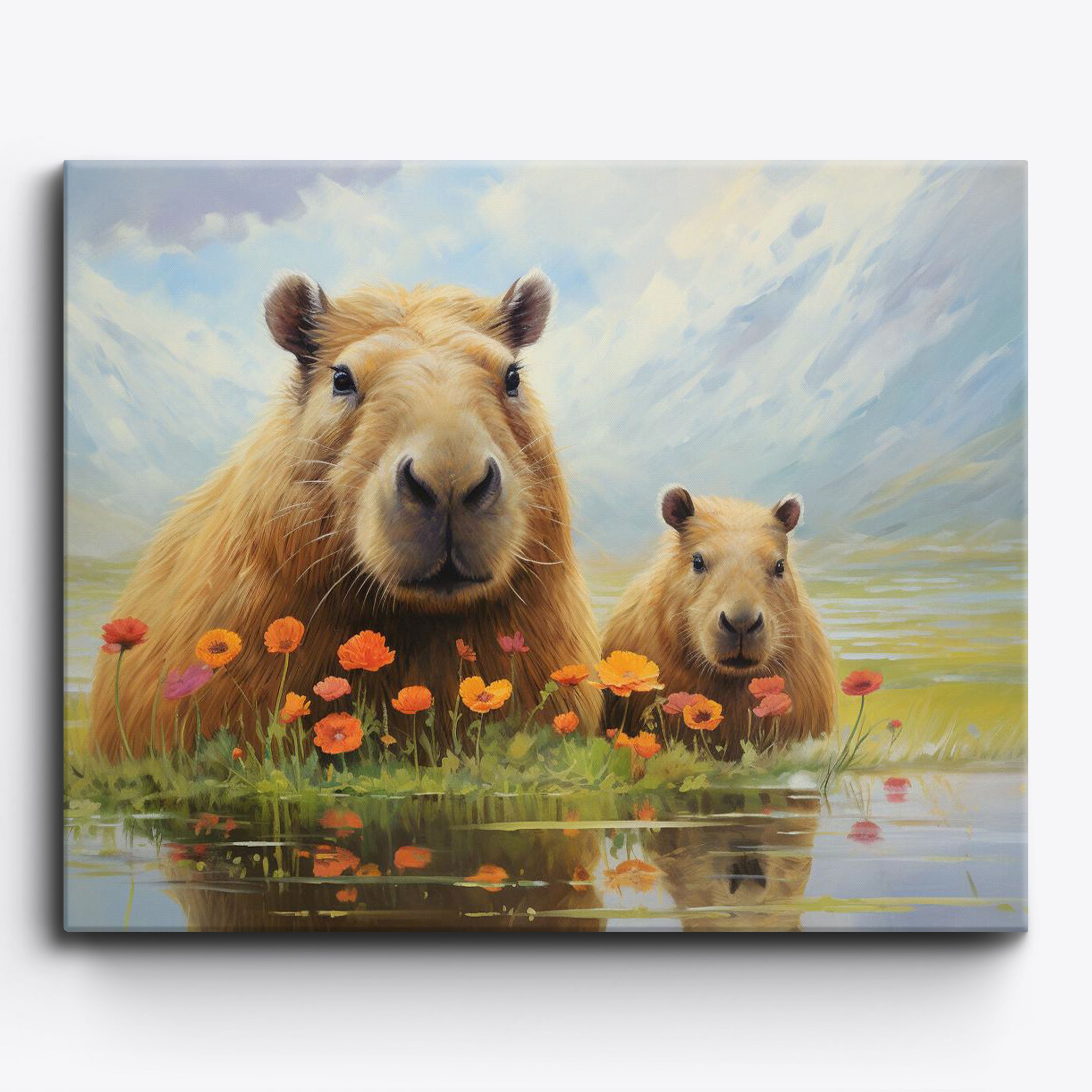 Capybara Floral Highlight No Frame