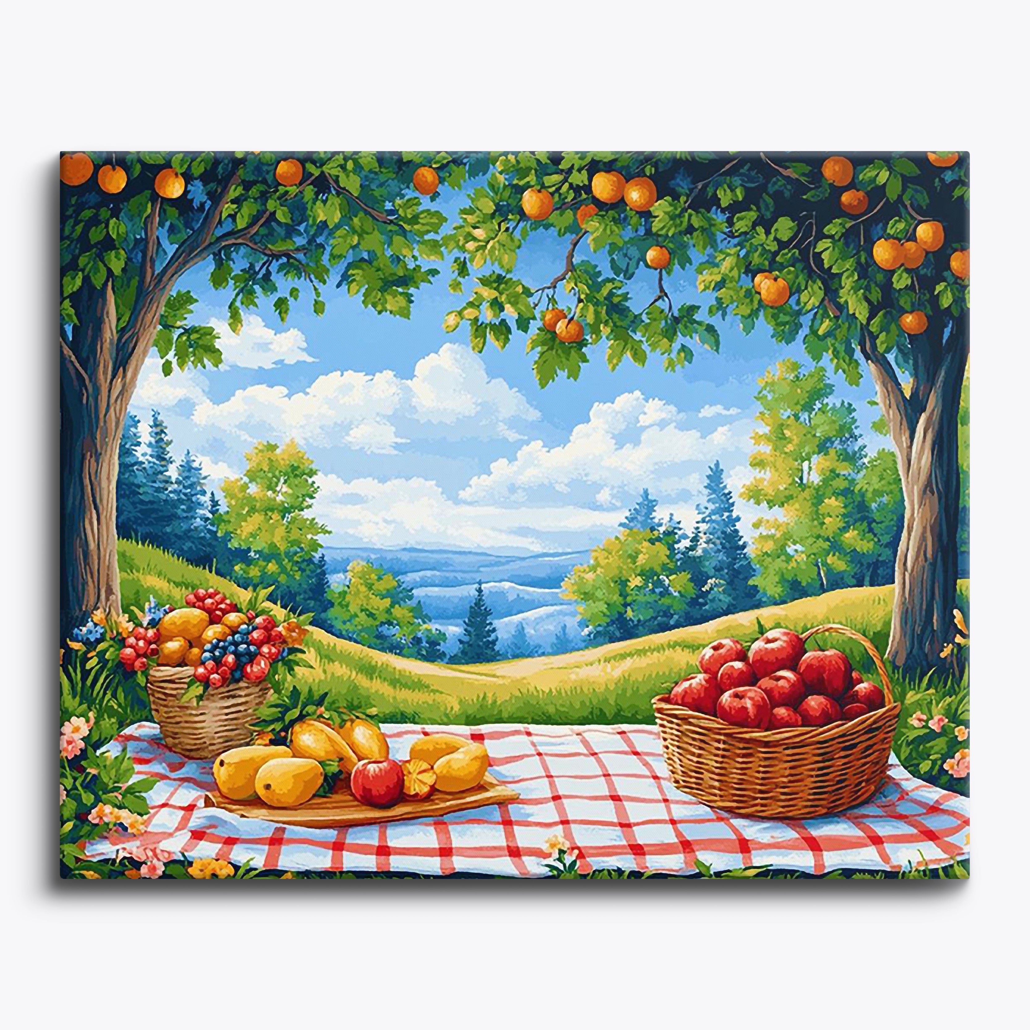 Fruit Basket Picnic No Frame / Regular (15.75"x19.7"/40x50cm) / 24 colors