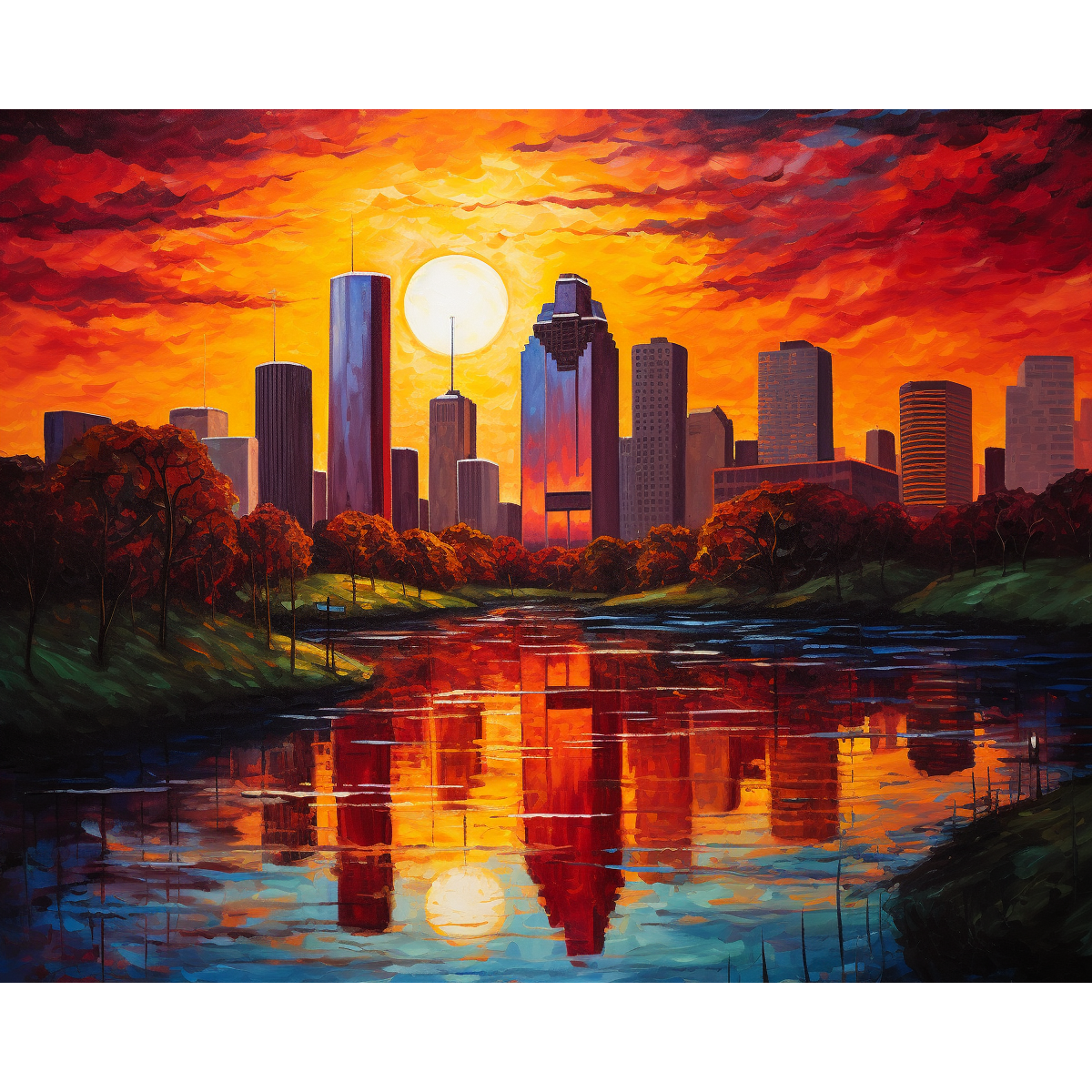 Pôr do sol em Houston