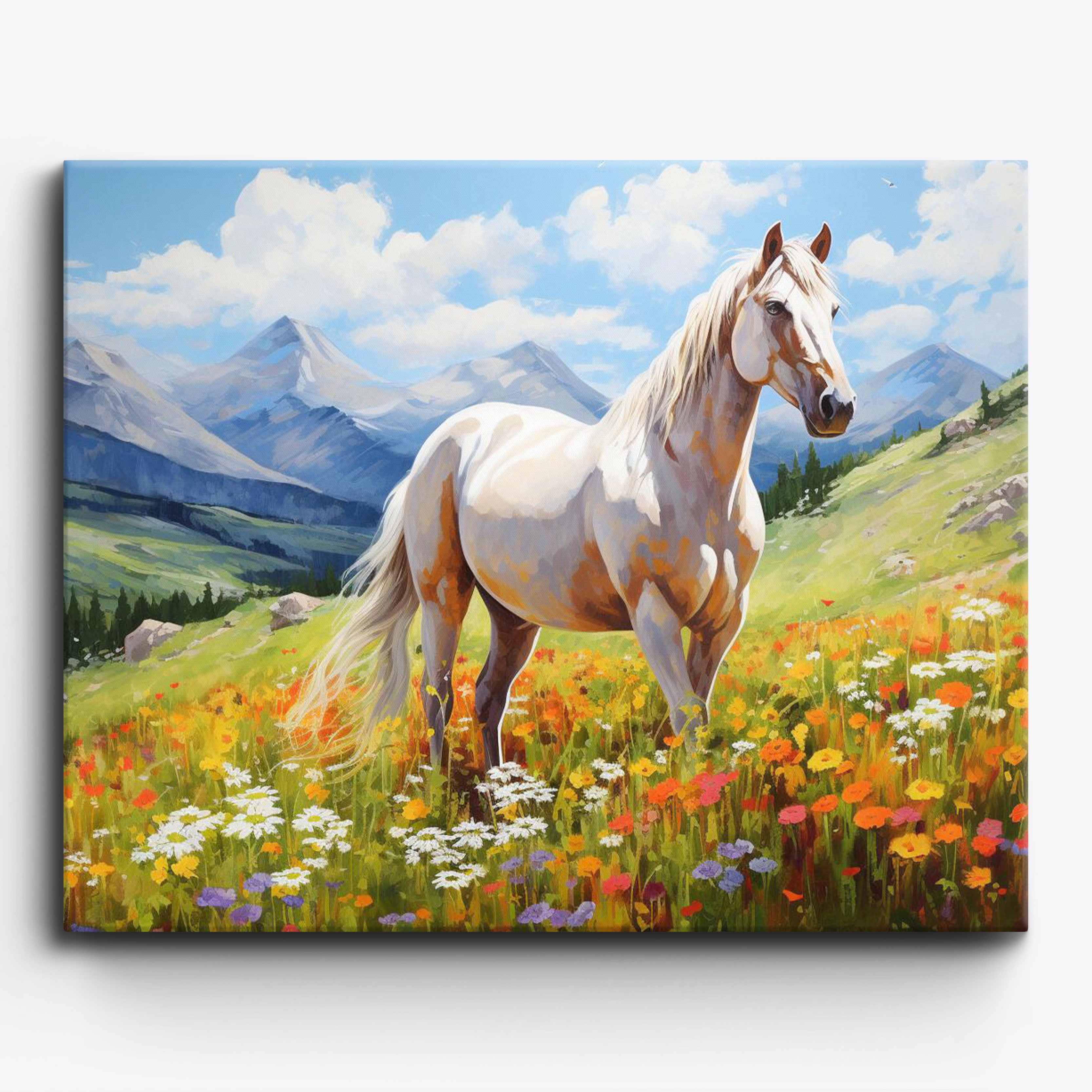 Graça do cavalo branco de Meadow
