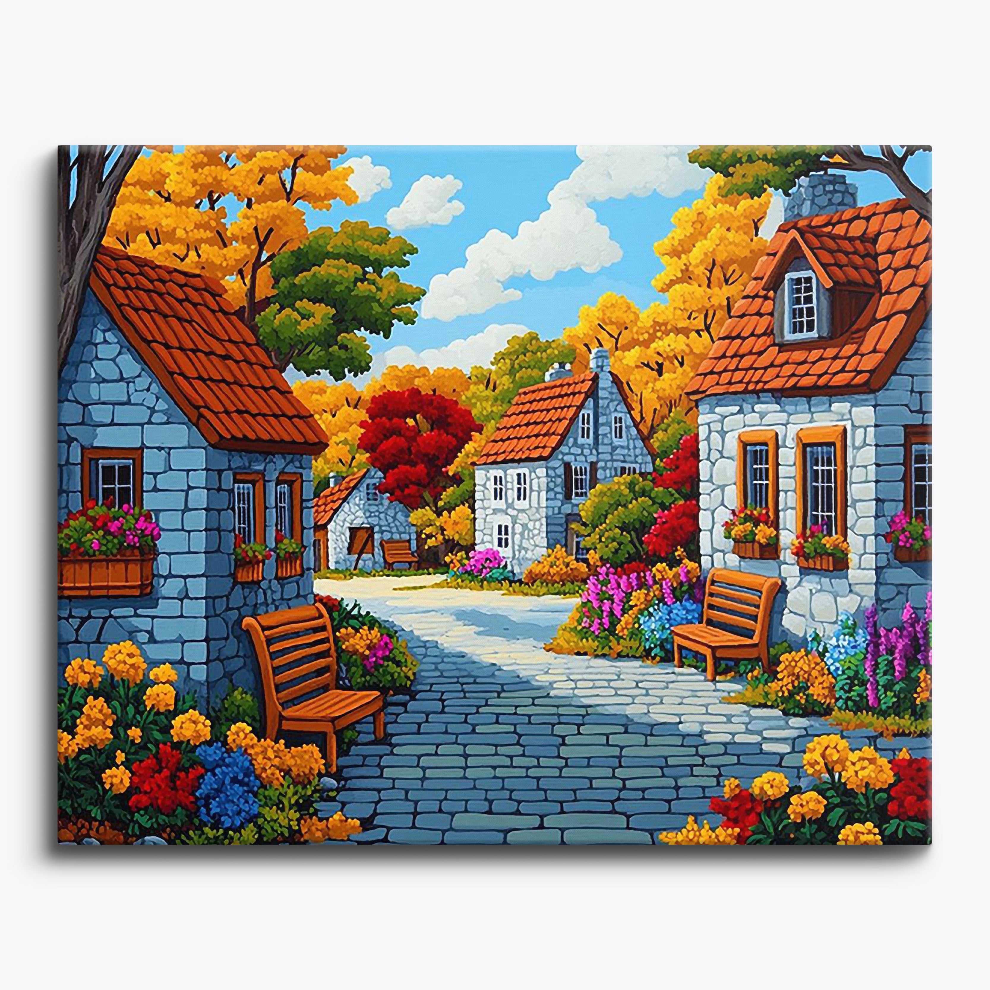 Stone Village No Frame / Regular (15.75"x19.7"/40x50cm) / 24 colors