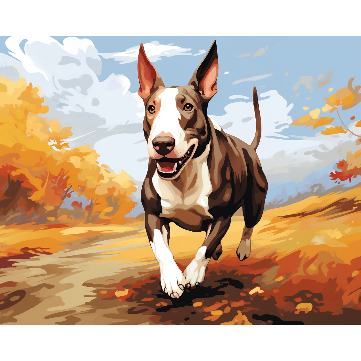 Brincadeira pintada do Bull Terrier