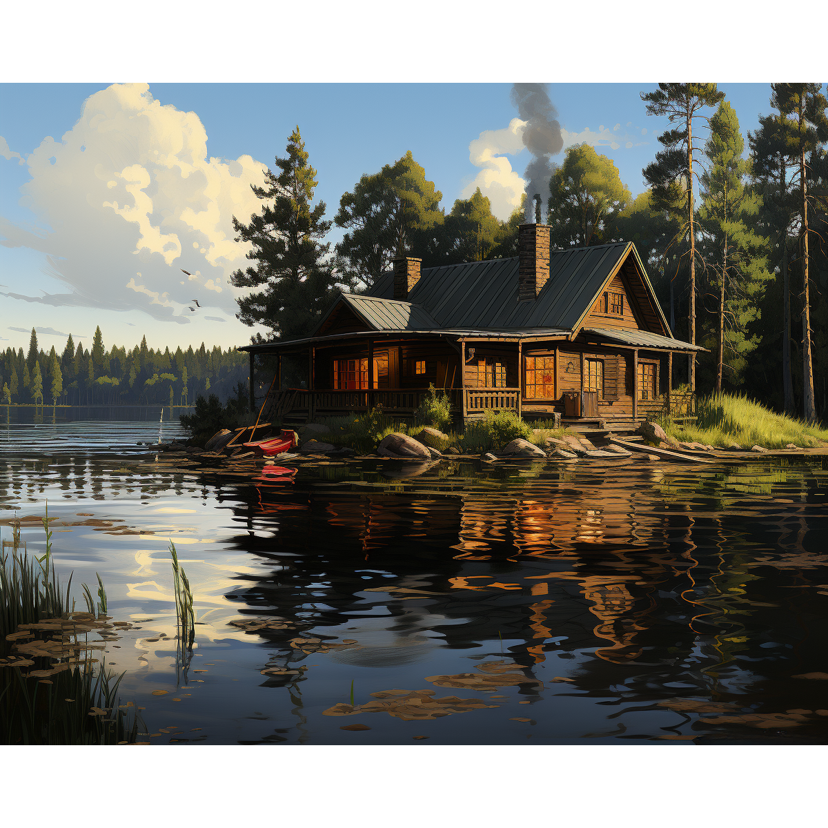 Cabana no lago