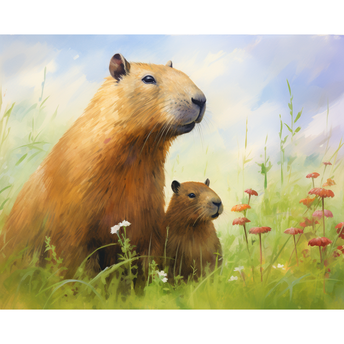 Capybara Meadow Serenity