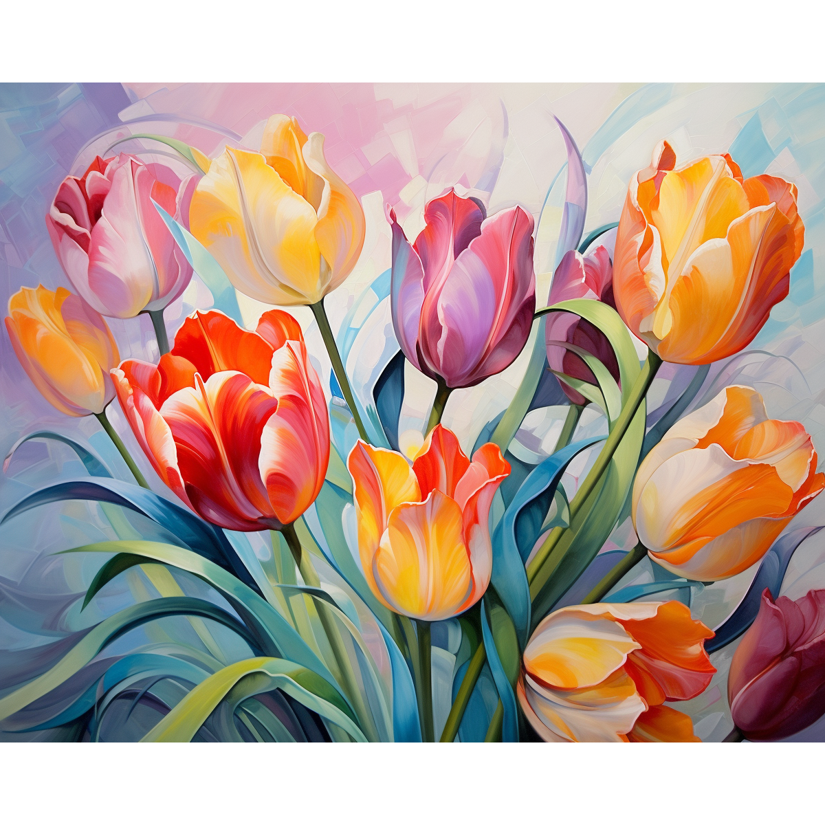 Bouquet de tulipas coloridas