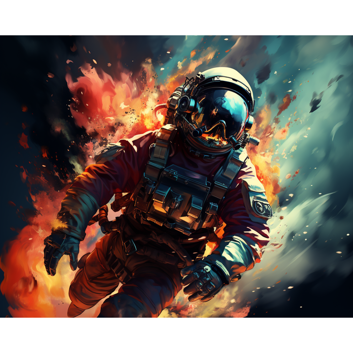 Astronauta em chamas