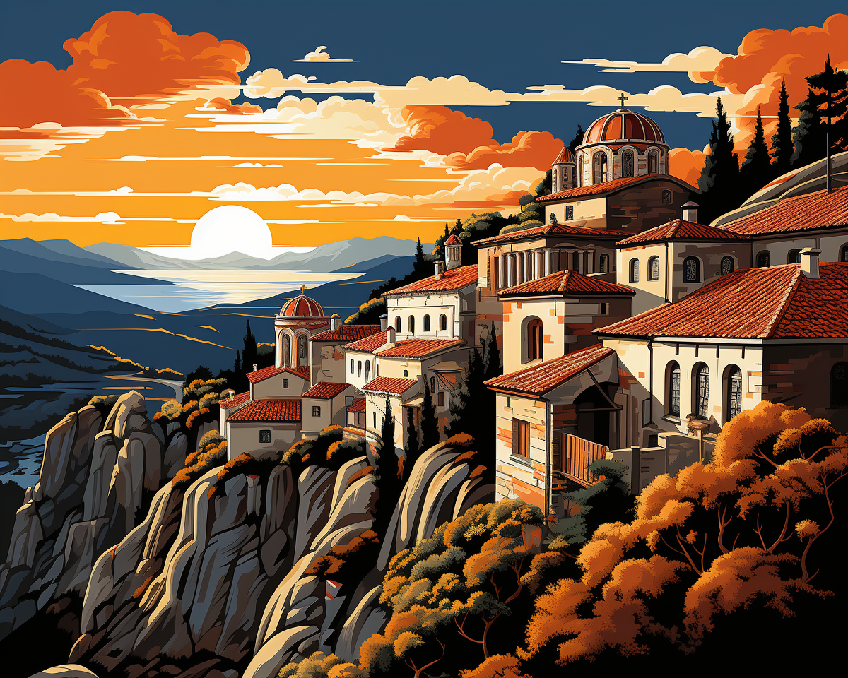 Aldeia da montanha grega